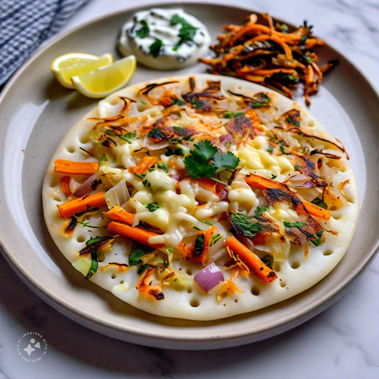 Onion Carrot Cheese Uthappam 